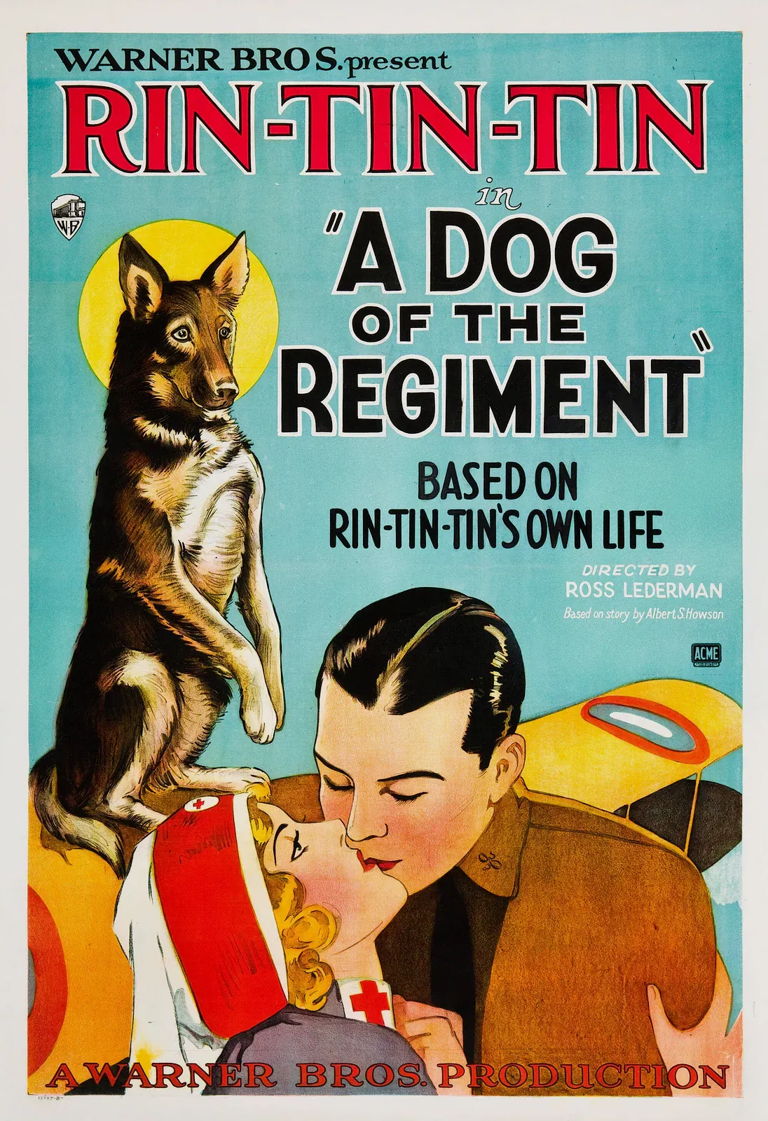 Poster for the 1927 Warner Bros. film A Dog of the Regiment, starring Rin Tin Tin